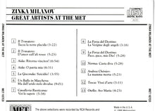 ZINCA MILANOV - MET 107CD