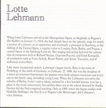 LOTTE LEHMANN - THE MET CENTENARIANS - MET 703 CD