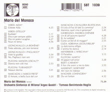 MARIO DEL MONACO - Opera Arias - SBT 1039