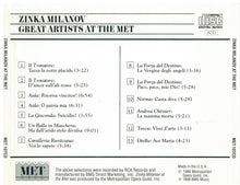ZINKA MILANOV  'At The Met'  MET 107CD