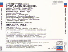 PAVAROTTI 'Un Ballo in Maschera' 410 219-2 (2-cd Set)