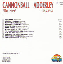 CANNONBALL ADDERLEY - "This Here" - 1955-1959 - CD 53121