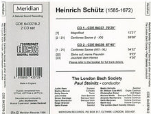HEINRICH SCHUTZ - Cantiones Sacrae - CDE 84337/84338 2-cd set