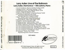 LARRY ADLER 'Live at the Ballroom' NCD60019
