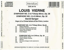 LOUIS VIERNE 'Symphony No. 3 & 4 - CDE 84176