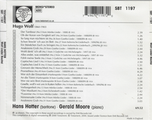 HANS HOTTER 'Wolf Lieder Recital/Gerald Moore SBT 1197