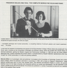 FREDERICK DELIUS: The Complete Works for Violin & Piano - CDE 84298/9-2