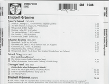 ELISABETH GRUMMER 'Schubert & Brahms Lieder' - SBT 1086