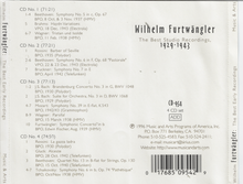 FURTWANGLER 'The Best of the Early Studio Recordings- 1929-1943' 4-CD 954