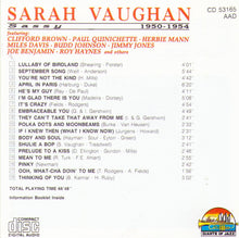 SARAH VAUGHAN - "Sassy" - 1950-1954 - CD 53165