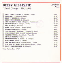 DIZZY GILLESPIE "Small Groups" 1945-1946 - CD 56055