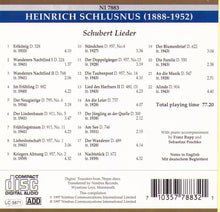 HEINRICH SCHLUSNUS - Schubert Lieder - NI 7883