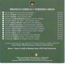 FRANCO CORELLI " Verismo Arias" URN 22.319
